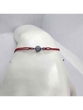 NEW Sterling Silver 925 Round Design With Red String Bracelet